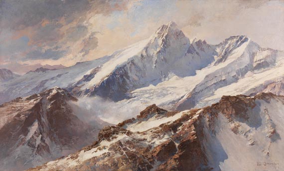 Edward Theodore Compton - Blick auf den Großglockner vom Großen Wiesbachhorn