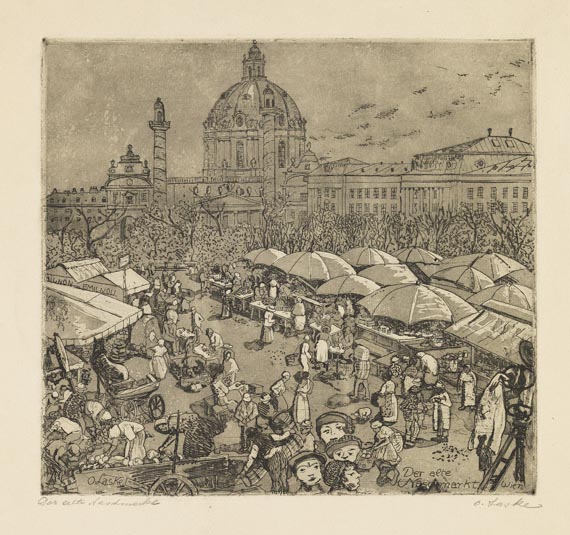 Oskar Laske - Der alte Naschmarkt Wien