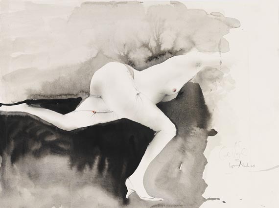 Paul Wunderlich - Liegender Frauenakt