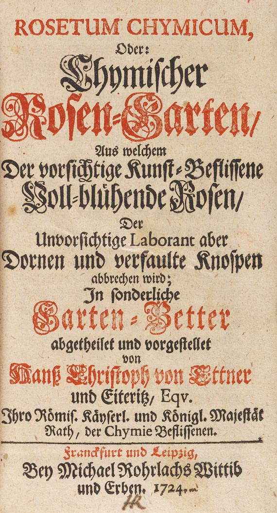 Hans Christoph von Ettner - Rosetum Chymicum (1724)