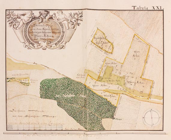 Johann Jacob Müller - Wernisches Lager-Buch worinnen accurate Gräntz- u. Grundrisse ... (Manuskript). 1731-32. - 