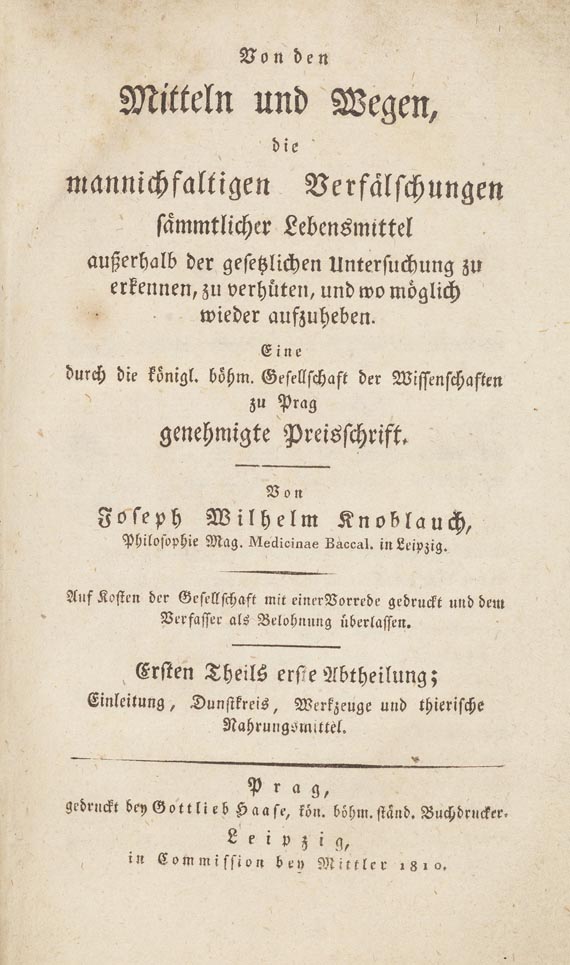 Joseph Wilhelm Knoblauch - Von den Mitteln und Wegen. 1810. 2 Bde. - 