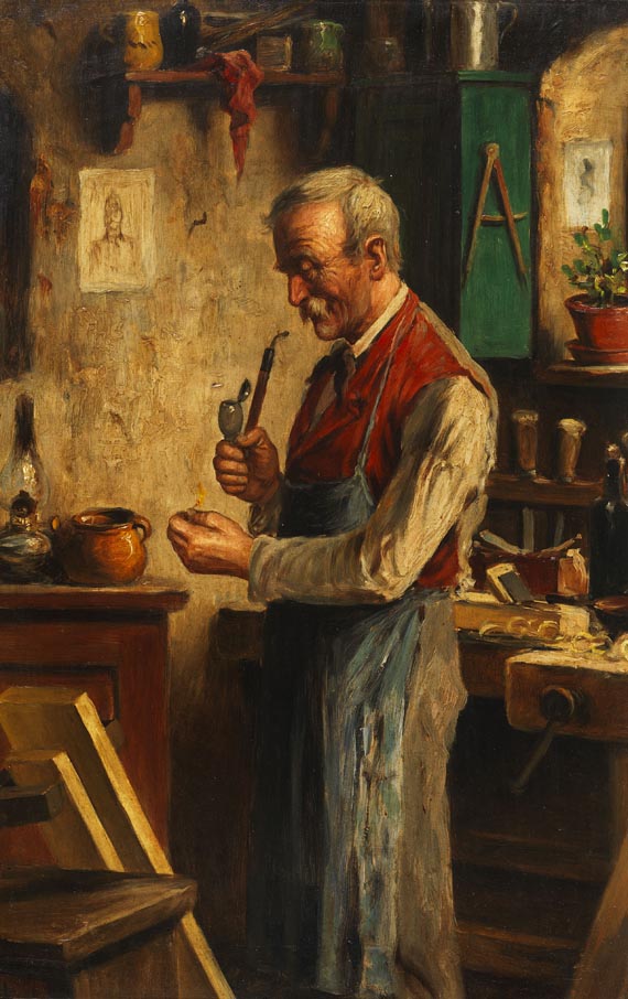 Carl Ostersetzer - 2 Gemälde: Kleine Anzeigen, Kunstpause - 