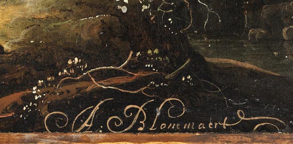 Abraham Blommaert (von Middelburg) - Gemäldepaar: Landschaft mit Ruine, Landschaft mit Flusslauf - Signature