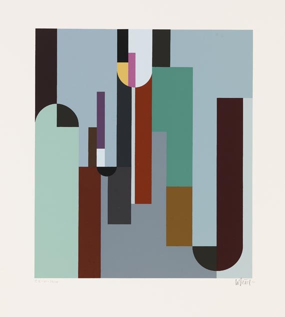 Walter Dexel - 3 Blätter aus: Mappenwerk Walter Dexel, Zehn Serigraphien nach Hinterglasbildern in den Originalformaten, ediert von Galerie Thomas Keller, Kempfenhausen-Starnberg - 