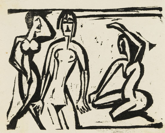 Ernst Ludwig Kirchner - 5 Blätter: Illustrationen zu Gustav Schiefler, Die Graphik Ernst Ludwig Kirchners, Band II Berlin 1931 - 