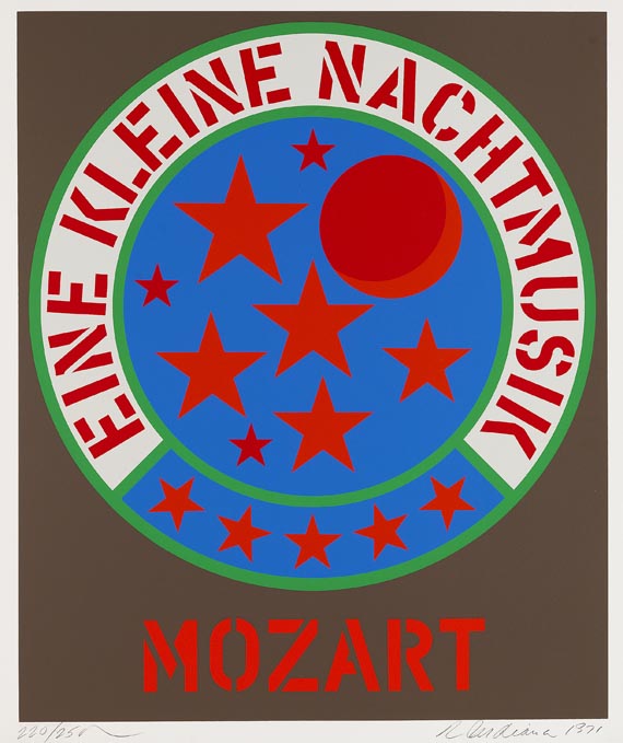 Robert Indiana - 5 Blätter: Eine kleine Nachtmusik, Picasso, The Santa Fe Opera, Decade: Autoportrait 1969, The Bridge - 