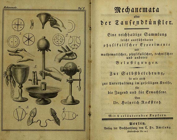  Alchemie und Okkulta - Rockstroh, H., Mechanemata oder der Tausendkünstler. 1831