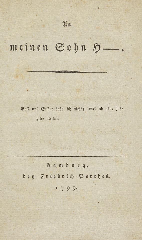 Matthias Claudius - An meinen Sohn H-. 1799