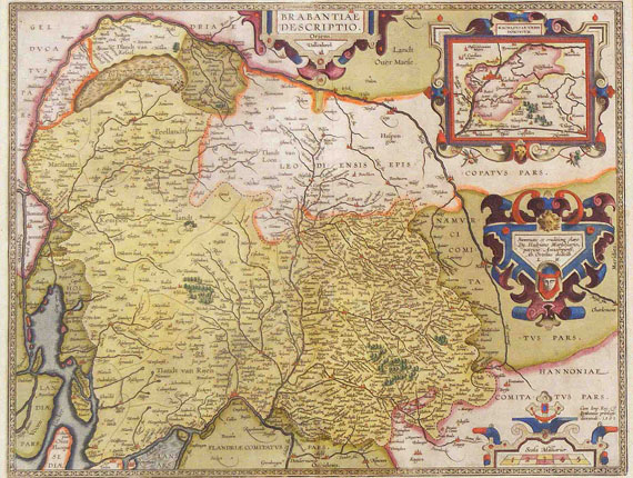  Belgien - 1 Bl. Brabantiae descriptio. A. Ortelius, um 1590.