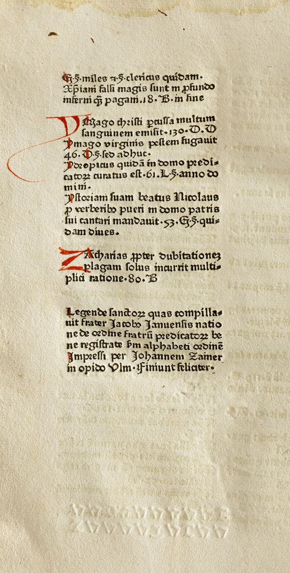 Jacobus de Voragine - Legenda aurea. um 1476 7(19)
