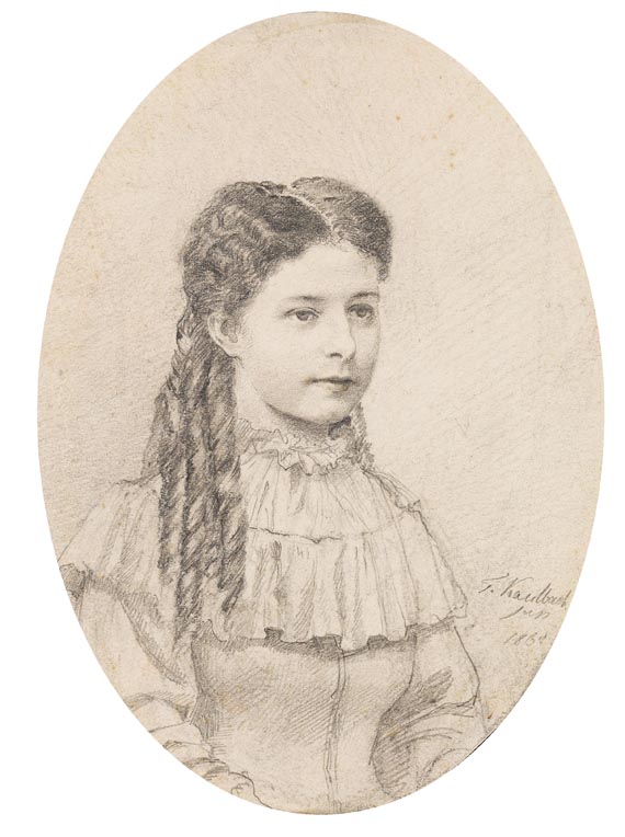 Friedrich Kaulbach - Porträt eines Mädchens im Oval