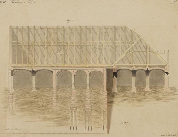  Süddeutschland - 11 Blätter: Konvolut mit Architekturzeichnungen von Johann Molfenter - 