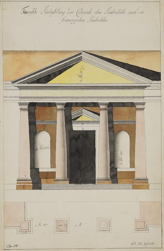  Süddeutschland - 11 Blätter: Konvolut mit Architekturzeichnungen von Johann Molfenter - 