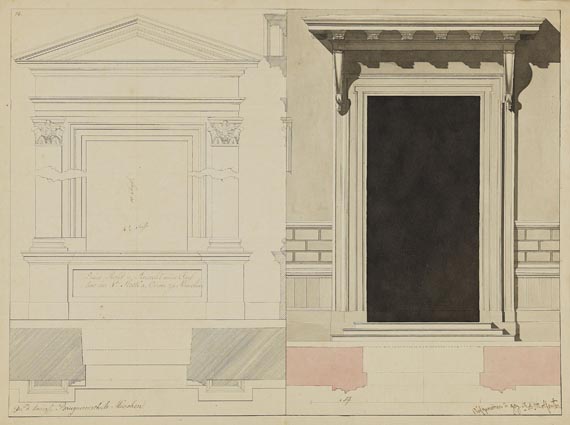  Süddeutschland - 11 Blätter: Konvolut mit Architekturzeichnungen von Johann Molfenter - 