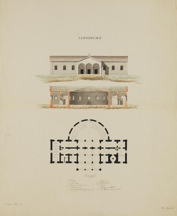  Süddeutschland - 11 Blätter: Konvolut Architekturzeichnungen von Johann Molfenter - 