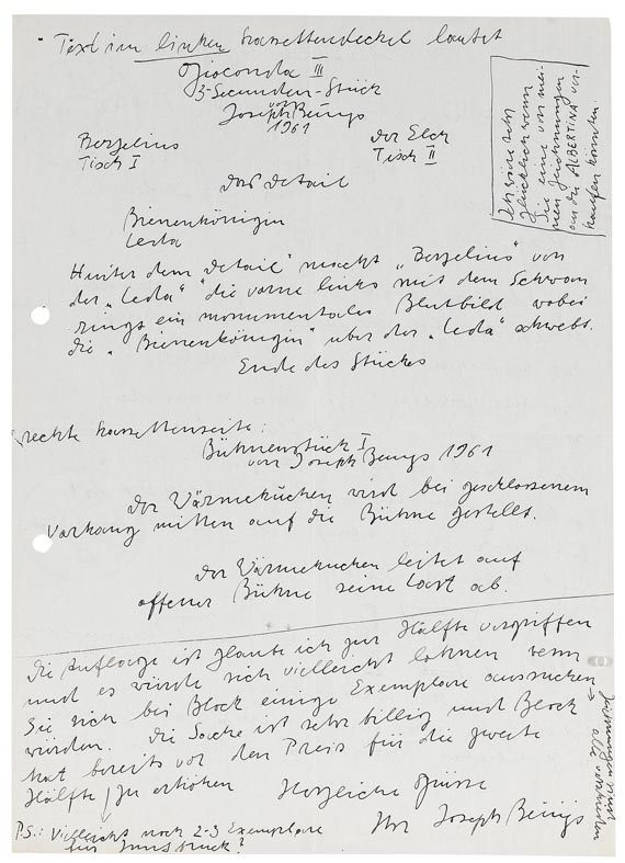 Joseph Beuys - Handschriftlicher Brief - 