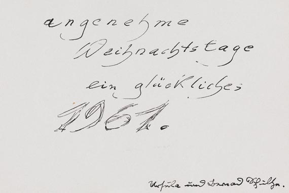 Bernard Schultze - 4 Blätter: Grußkarten - 