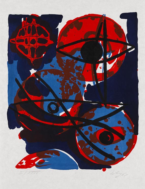 Ernst Wilhelm Nay - Rot aus Blau - Signature