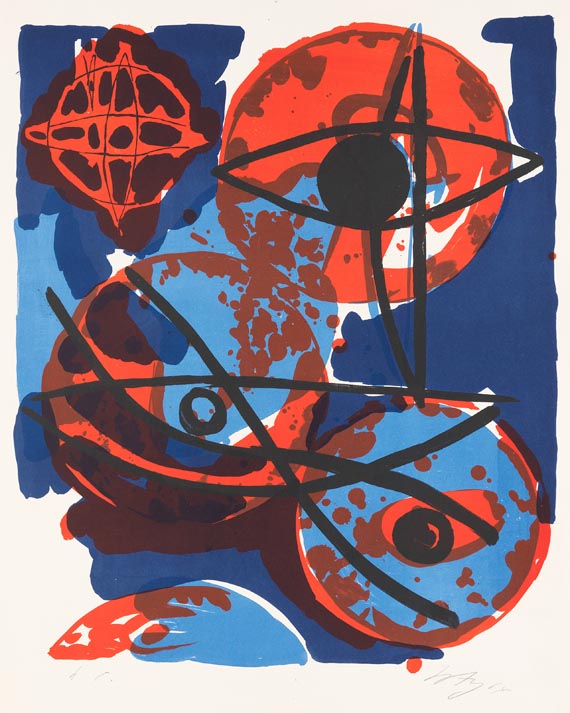 Ernst Wilhelm Nay - Rot aus Blau - Signature