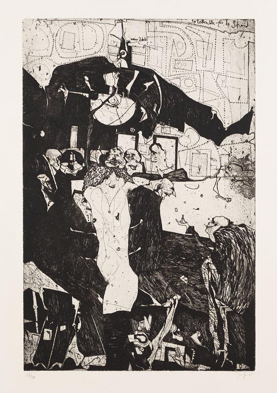 Horst Janssen - Ein Eisbein, bitte für Dr. Schmied (Ballhaus Jahnke) - Signature