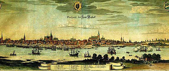  Mecklenburg-Vorpommern - 1 Bl. Rostock. M. Merian, ca. 1653