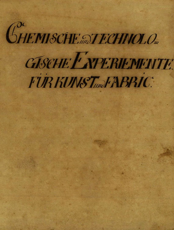 Manuskripte - Chemische und technologische Experimente. ca. 1820