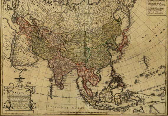  Asien - 1 Bl. Charte von Asien. - 