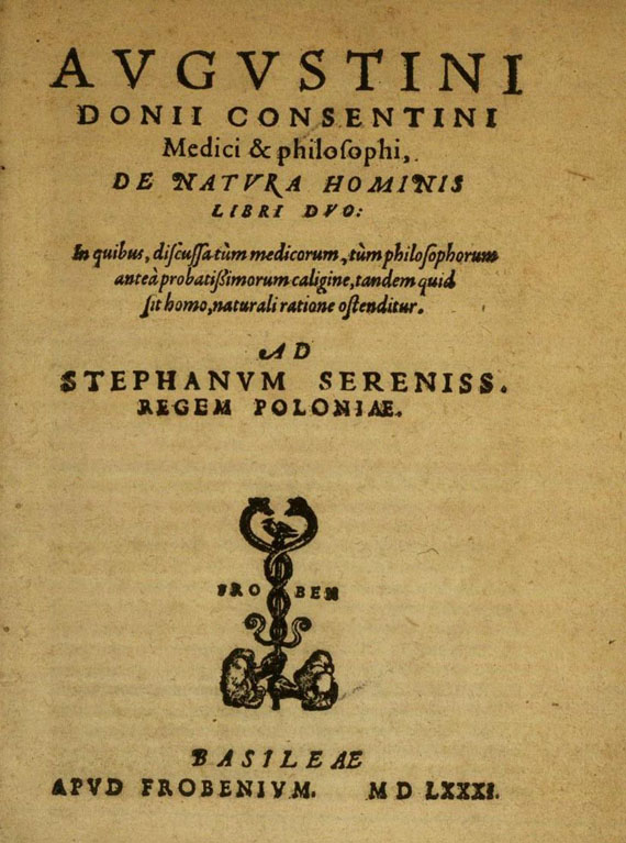 Augustinus Doni - De natura hominis, 1581.