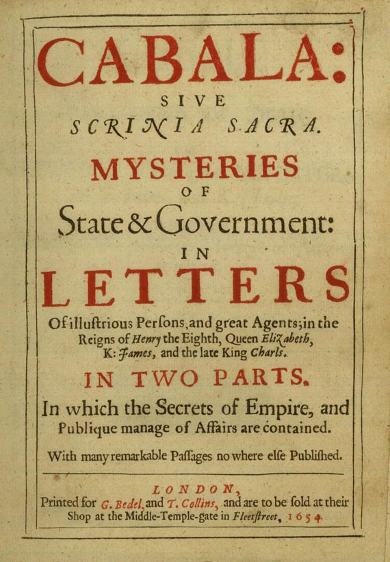 Alchemie und Okkulta - Cabala sive scrinia sacra, 1654.