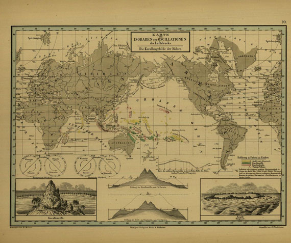 Alexander von Humboldt - Kosmos. 5 Bde. 1845-59 - Dabei: Atlas. 1851