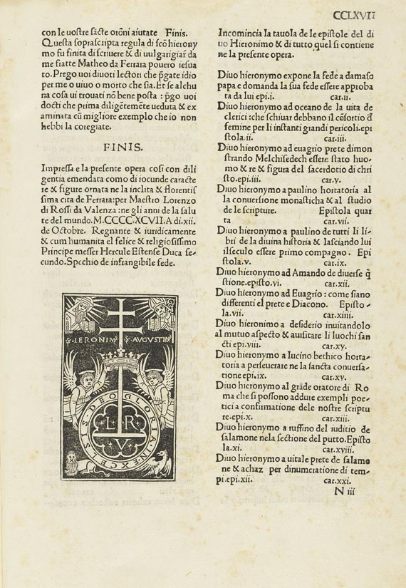 Sanctus Hieronymus - Epistole. (B7) - 