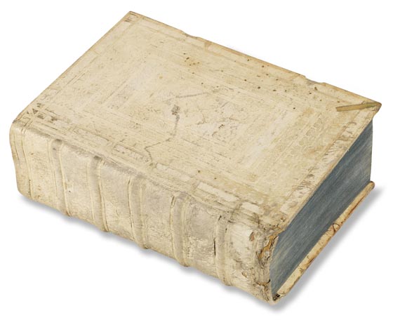  Berardinus von Siena - Sermones de Evangelio aeterno + Quadragesimale. 2 Tle. in 1 Bd. Basel 1489-90. - Cover