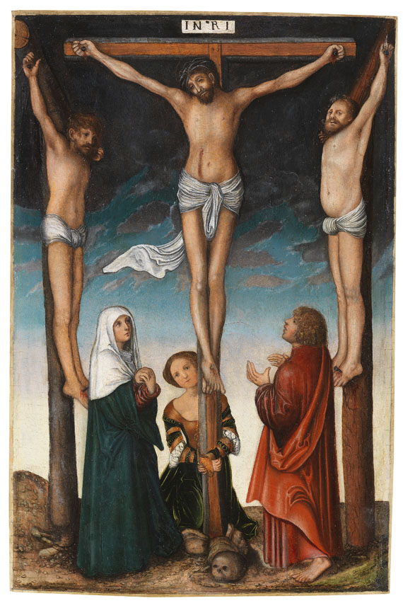 Lucas Cranach d. Ä. - Werkstatt oder Umkreis - Kreuzigungsgruppe