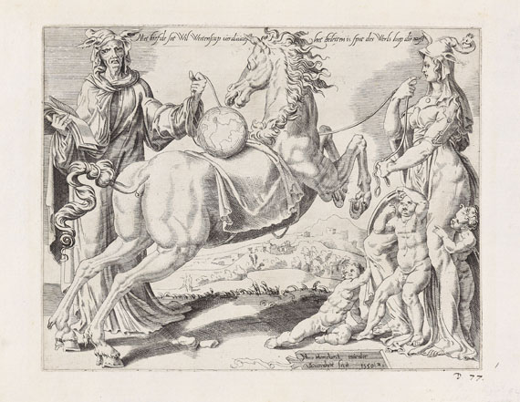 Dirk Volkertsz. Coornhert - 4 Bll.: Allegorische Szenen mit Pferden und Globen