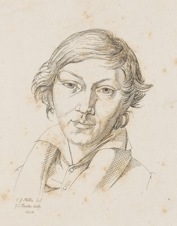 Julius Cäsar Thaeter - 4 Bll.: Portraits deutscher Künstler - 