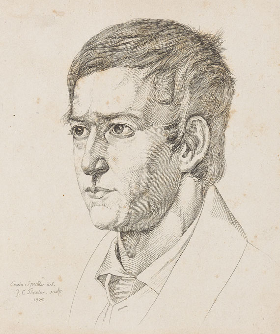 Julius Cäsar Thaeter - 4 Bll.: Portraits deutscher Künstler - 