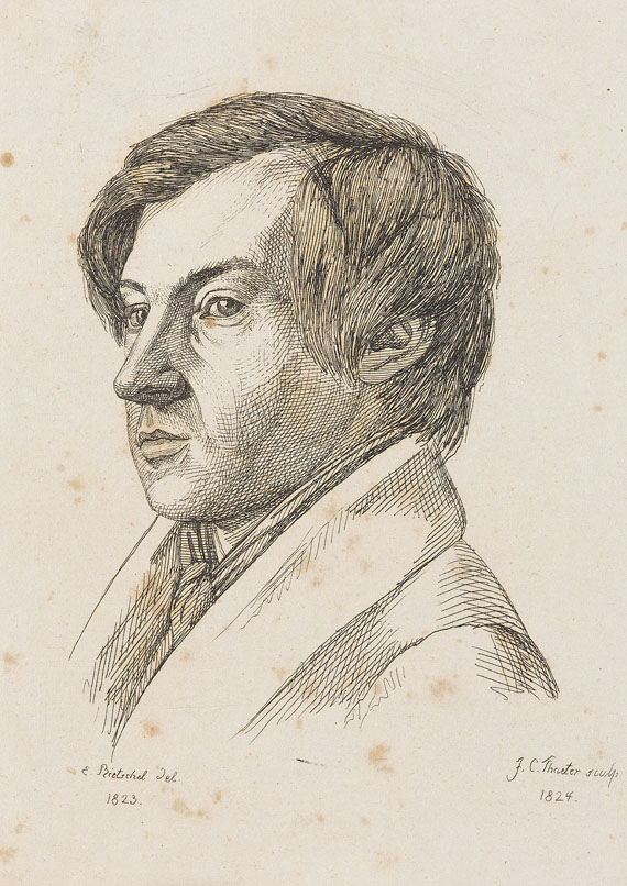 Julius Cäsar Thaeter - 4 Bll.: Portraits deutscher Künstler - 