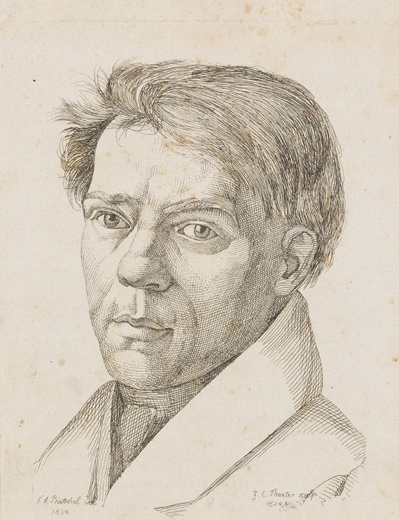 Julius Cäsar Thaeter - 4 Bll.: Portraits deutscher Künstler