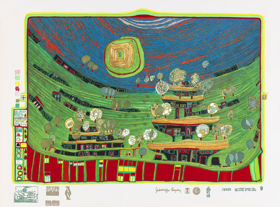 Friedensreich Hundertwasser - Look at it on a rainy day - 