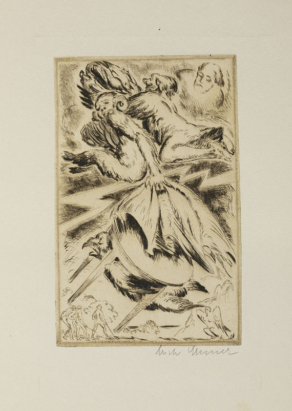 Erich Gruner - 6 Radiergn. zum Sturm + 4 Beigaben. Um 1918. - 
