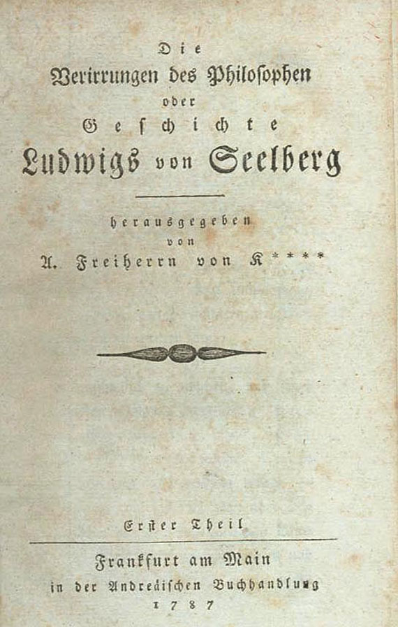 Adolf Knigge - Verirrungen, 2 Bde, 1787
