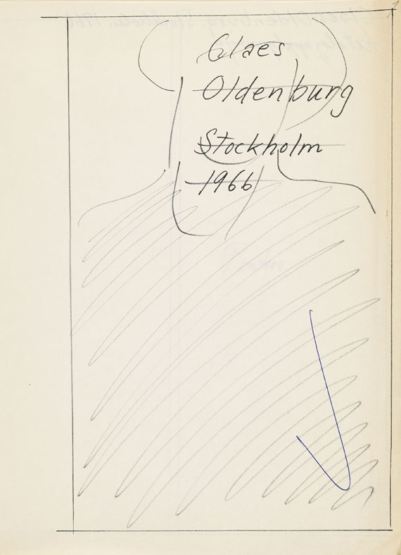 Claes Oldenburg - Skulpturer och teckningar - Orig.-Skizzen. 1966. - 