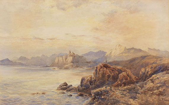 Edward Theodore Compton - Blick auf die Zitadelle von Calvi auf Corsika