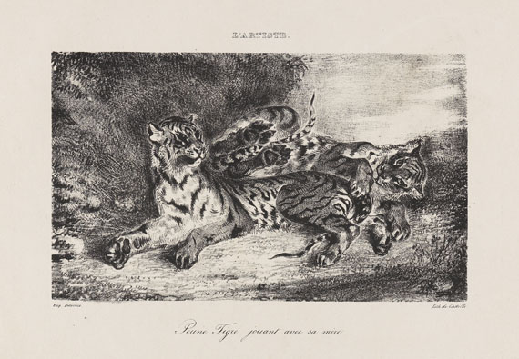Eugène Delacroix - Jeune Tigre jouant avec sa mère