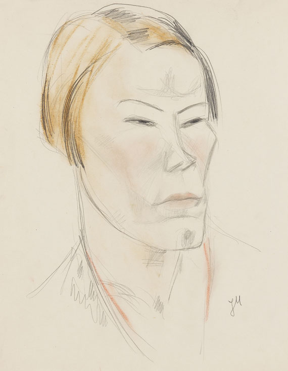 Jeanne Mammen - Frauenkopf mit kantigem Gesicht