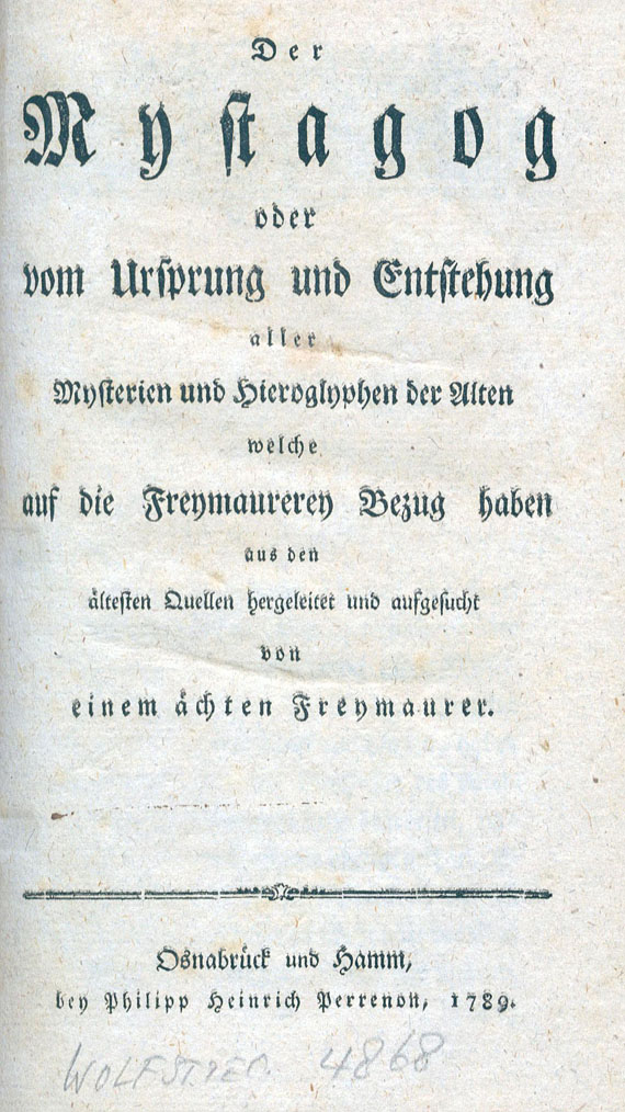 Freimaurer - Der Mystagog. 1789