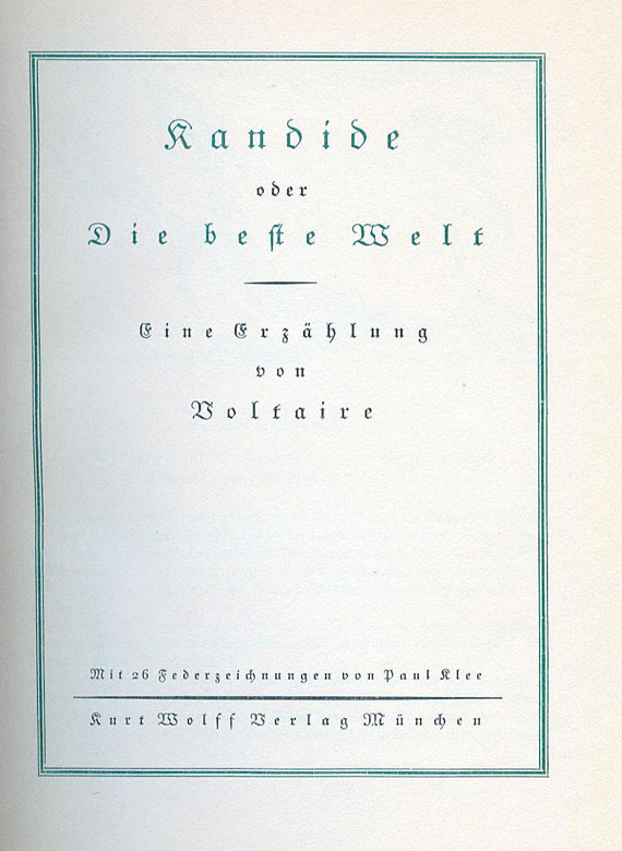 Richard Ziegler - Voltaire, Kandide. 1920