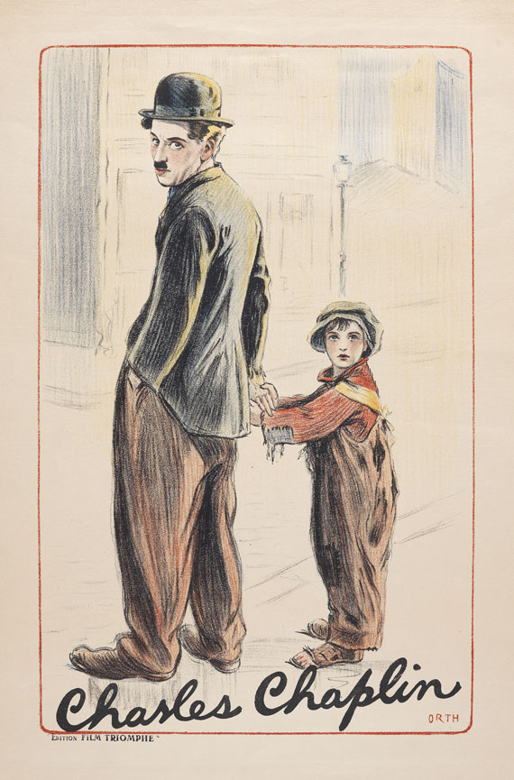 Charlie Chaplin - 1 Bl. Charlie Chaplin and the kid. Plakat. 1921