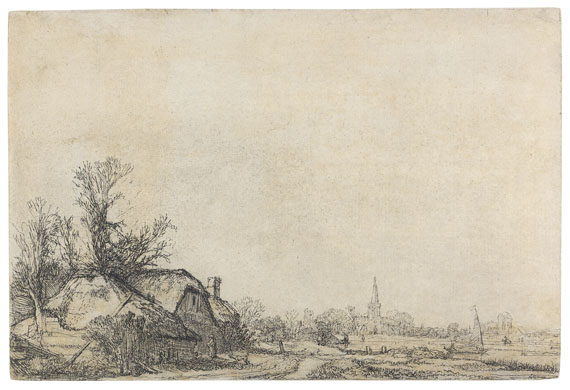 Harmensz. Rembrandt van Rijn - Hütten am Kanal - Ansicht von Diemen bei Amsterdam